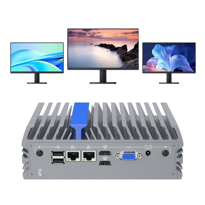 N100 Quad Core Fanless Mini PC 4K Τριπλή οθόνη HD Vga Gigabit Lan