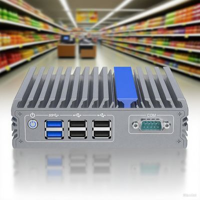 DIN-Rail J3710 τετραπλό πυρήνα Mini Computer χωρίς ανεμιστήρα με μεγάλη τάση για βιομηχανικό έλεγχο